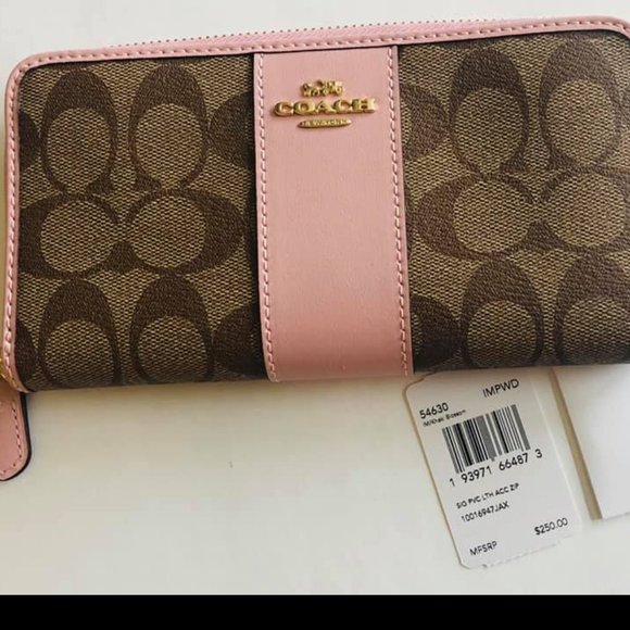 Coach Handbags - NWT Coach accordion pink signature wallet